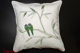 Cushion cover- Bamboo and bird embroidery